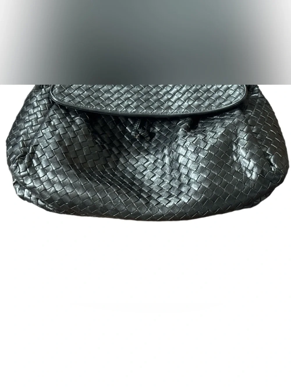 Vintage MEYERS Woven Leather Crossbody Bag Black Intrecciato Style Luxury Look